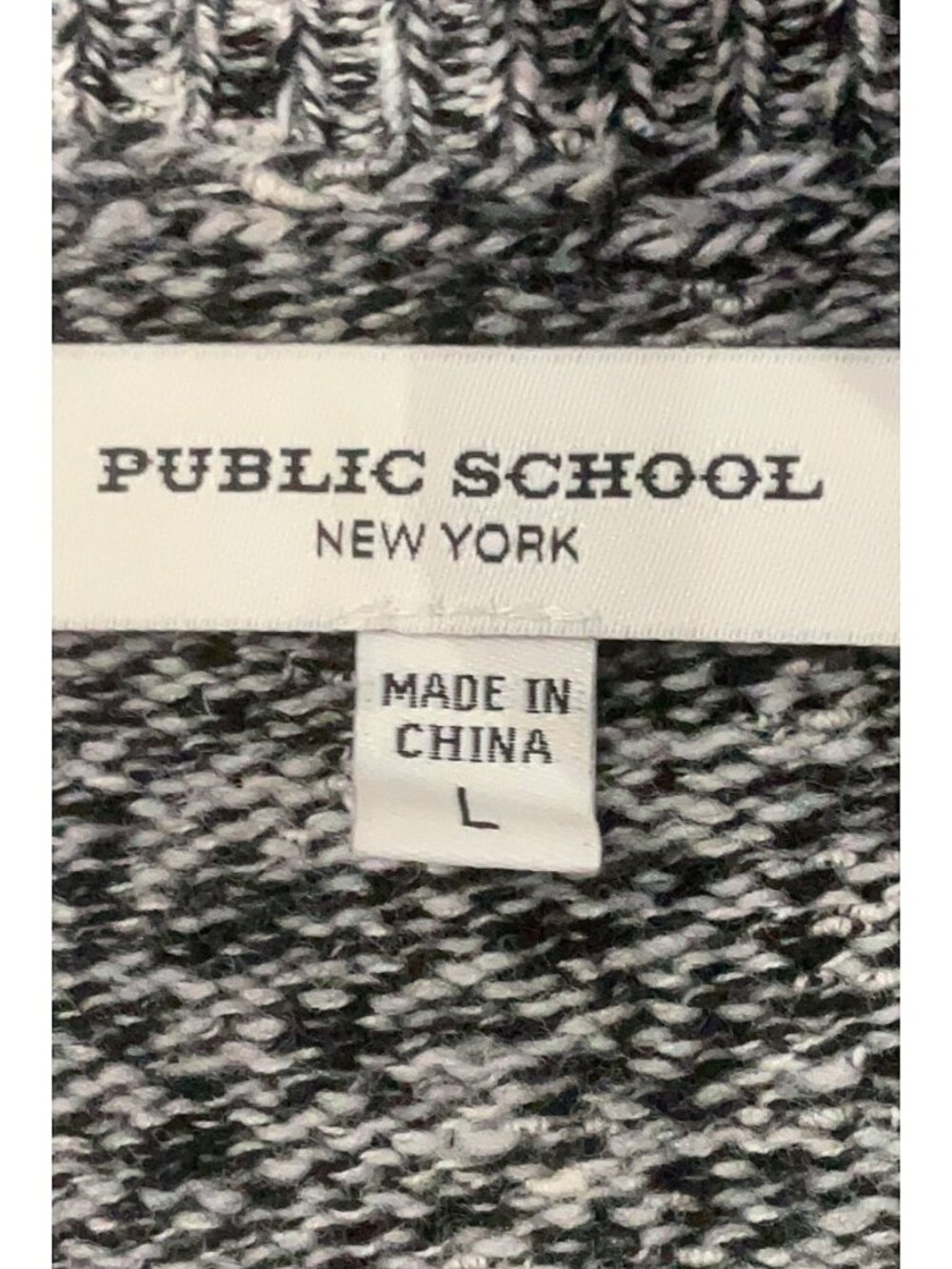Public School Sana Pullover Sweater Large Colorblock Gray Black - Picture 7 of 8